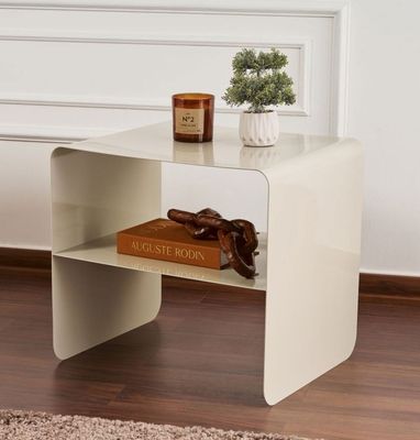 Table d'appoint design- SEMA , en métal taupe, dimensions: 4…