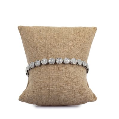Travail contemporain Bracelet en or gris 750‰ à maillons ova…