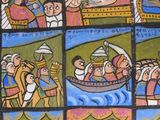 many pictures of people in a boat on the water