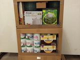a cart that has many items on top of it