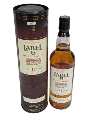 a bottle of labell ' s 12 year old single malt whisky