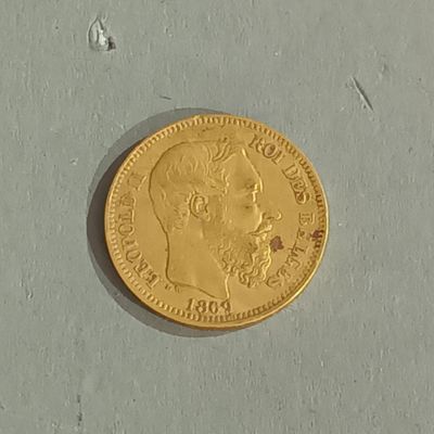 Pièce de 20 francs or, Léopold II roi des Belges, 1869