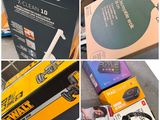 several different pictures of a variety of electronic devices in a box