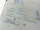 a close up of a document with a picture on it