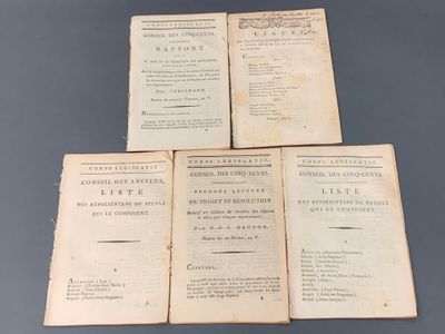Directoire. Conseil des Anciens. Conseil des cinq-cents Lot …