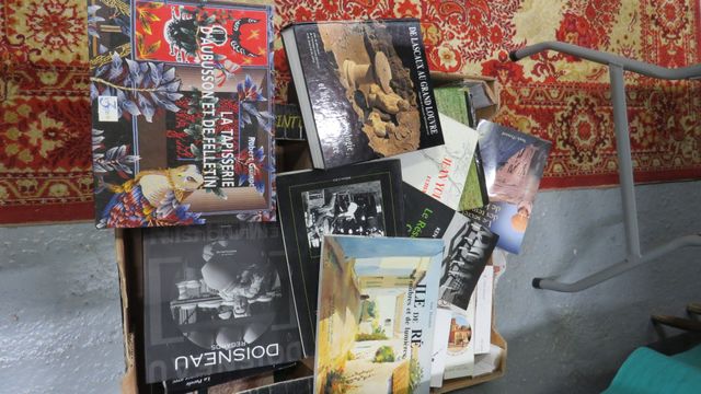Deux cartons de livres dont Tapisserie d’Aubusson à Felletin, Ile...