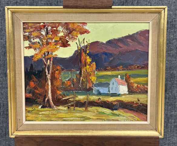 TELLIS (20ème) « Paysage (Auvergne ?) ». Huile sur toile. Signé e...