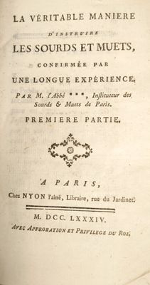 [L'ÉPÉE (Charles-Michel de)]. La Véritable manière d'instrui…