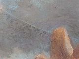 a painting of a teddy bear holding a kite in the sky