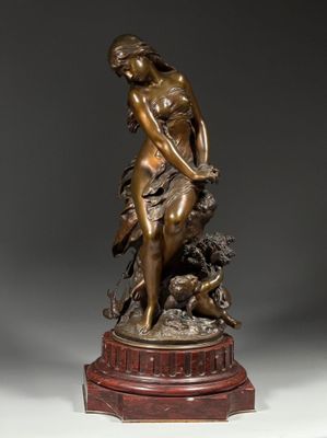 Mathurin MOREAU (1822-1912). Le printemps Epreuve en bronze …