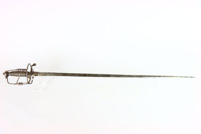 a sword that is sitting on top of a table