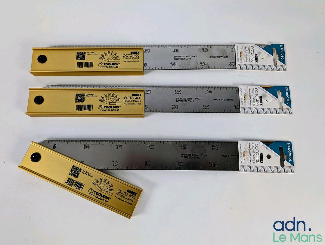 Lot de 3 équerres à onglet pliantes OCTO 400, NOBEX.