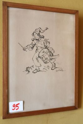 une image représentant un dessin d'un homme à cheval