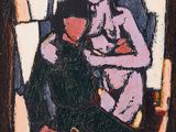 tableau représentant un homme et une femme assis sur un canapé