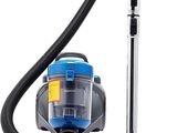 a close up of a vacuum with a hose on a white background