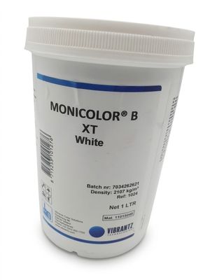 a close up of a tub of white paint on a white surface