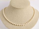 gros plan d'un collier de perles sur un mannequin