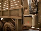 a large truck that is parked in a garage