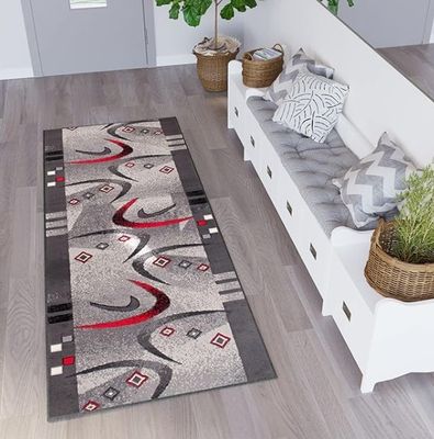 Lot de 2 Tapis de couloir/ d'entrée Dream TAPISO Moderne Gri…
