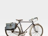 a bicycle with a basket on the back of it