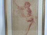 painting of a nude woman in a gold frame on a white background