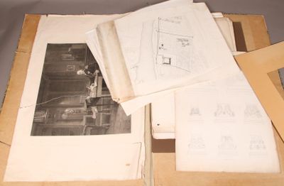 Chemise comprenant nombreuses gravures de plans architectura…