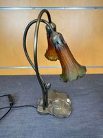 Lampe en métal patiné et tulipes en verre style ancien - 40 … (photo 5)
