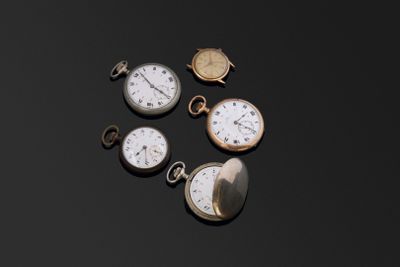 Cinq montres Lip dont une savonnette en acier et un ‘Himala …