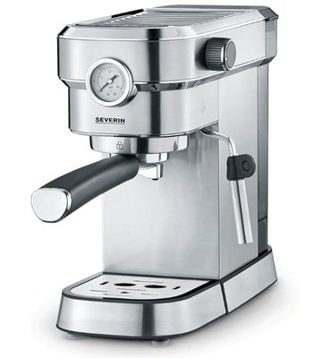 gros plan d'une machine à café sur fond blanc