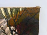 a painting of a tree in a field with a sky background