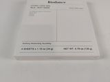 a white box with a black and white label on it