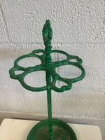 Porte-parapluie / porte-canne ancien en fonte peint en vert,… (photo 3)