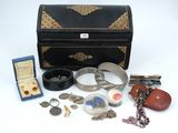 a black box that has many different items in it