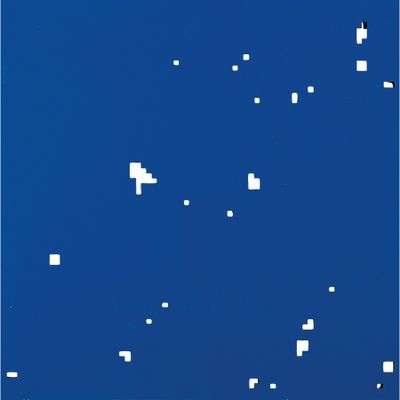 une image représentant un ciel bleu parsemé de carrés blancs