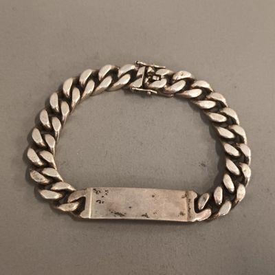 Gourmette patronymique en argent, - Photo 1