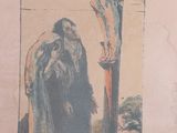 a picture of a painting of a man with a long beard