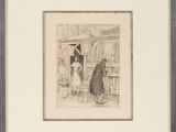 une image représentant un dessin d'un homme et d'une femme dans une cuisine
