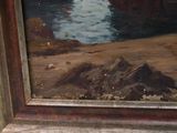 a picture of a painting on the wall by the water