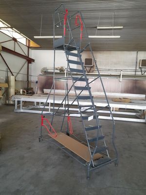 a picture of a metal ladder in a warehouse