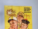 movie poster of three men in military uniforms, one with a gun and the other with a hat