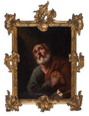 tableau représentant un vieil homme barbu, dans un cadre doré