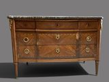 une commode à dessus en marbre avec un dessus en marbre
