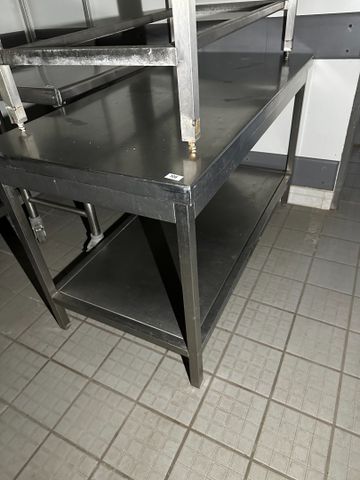 Table inox tablette inférieure, 140x70