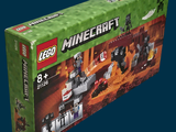 a box of legos on a blue background