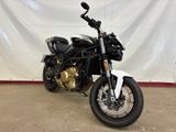 a motorcycle that is parked in a garage