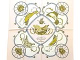 a picture of a handkerchief with a picture of a teapot and other items