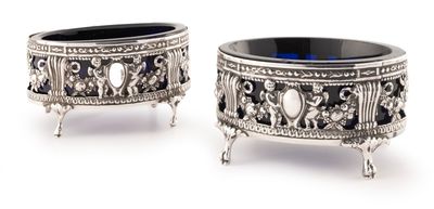 DEUX SALERONS en argent pouvant former paire, PARIS 1785 et 1787 respe - Photo 1