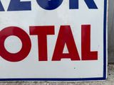 a blue and red sign that says azor total