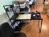 a desk with a game board on it in a room