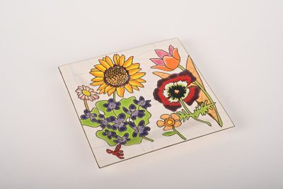 une photo d'une photo représentant des fleurs sur un fond blanc